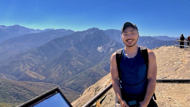 Kyler at a summit overlook