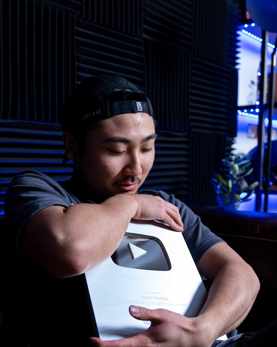 Kyler with Ryan Pineda's YouTube Creator Award
