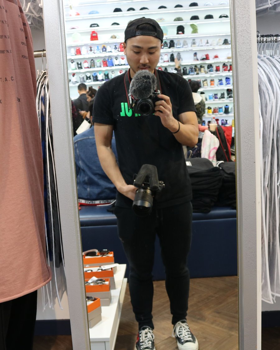 Kyler filming inside Urban Necessities